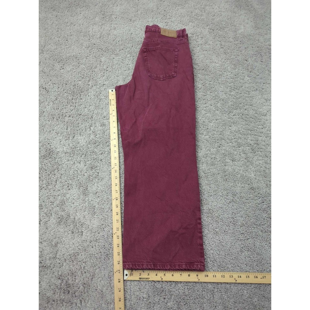 Topshop‎ Jeans Womens 30x27 Red Denim High Rise Straight Leg 90s Retro Classic - Picture 7 of 9